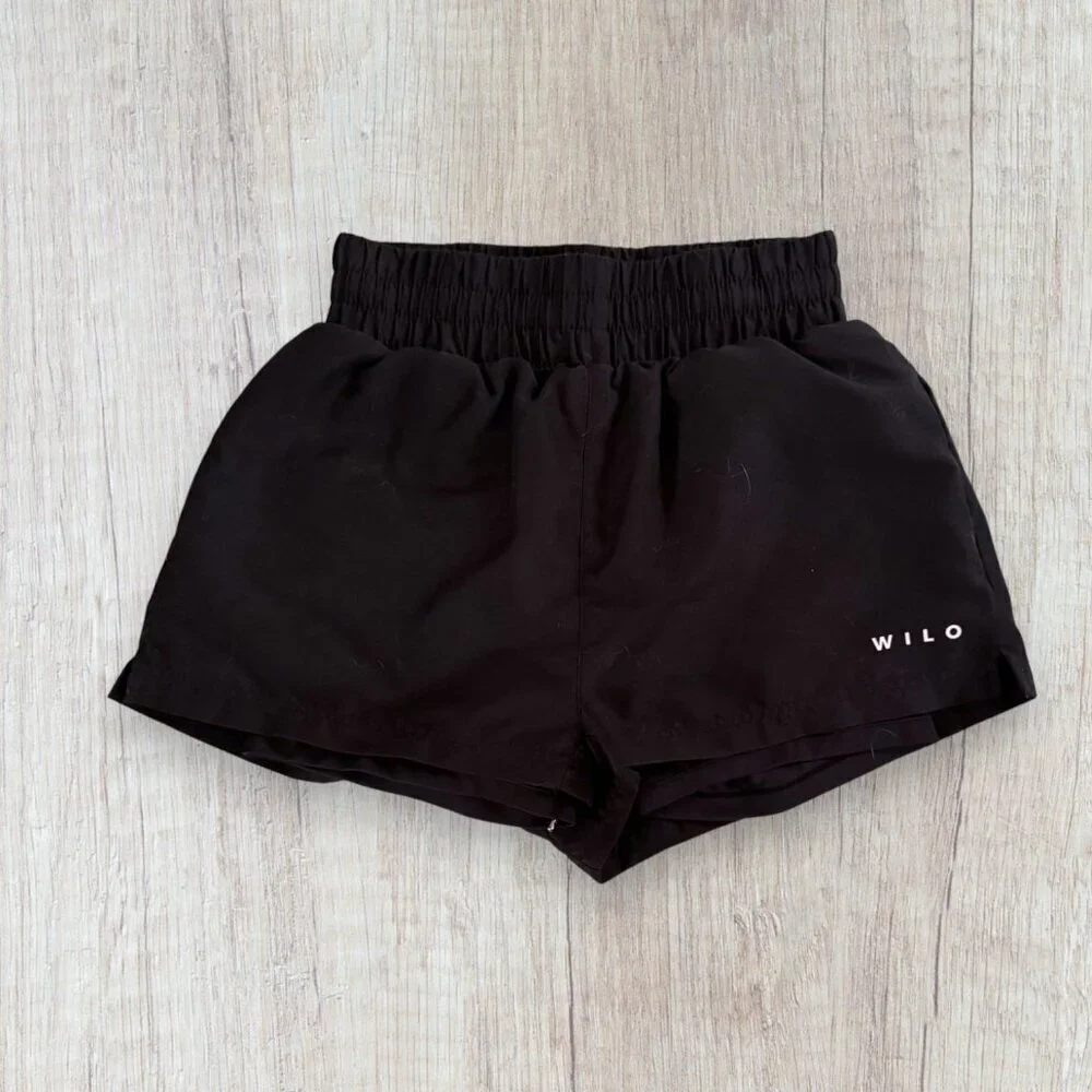 Wilo The Label Black High Waist Running Shorts XS